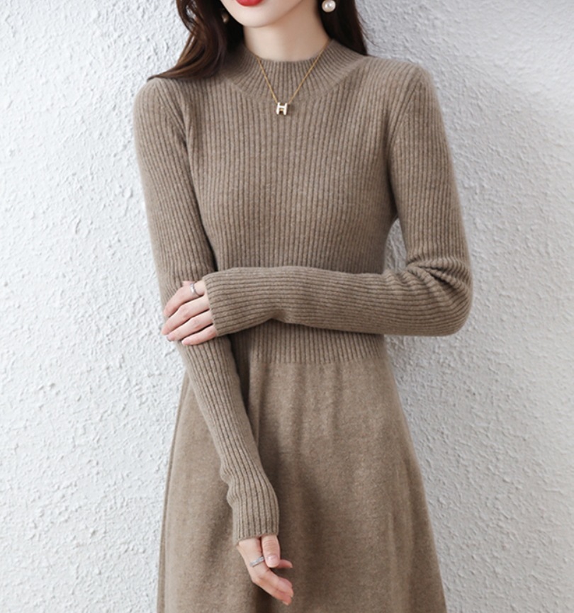 ワンピース デート モテアイテム ニットワンピ 長袖 リブニット 可愛い きれいめ 上品 おしゃれ かっこいい 可愛い ラブリー キュート ガーリー クール モード系 セクシー エレガント