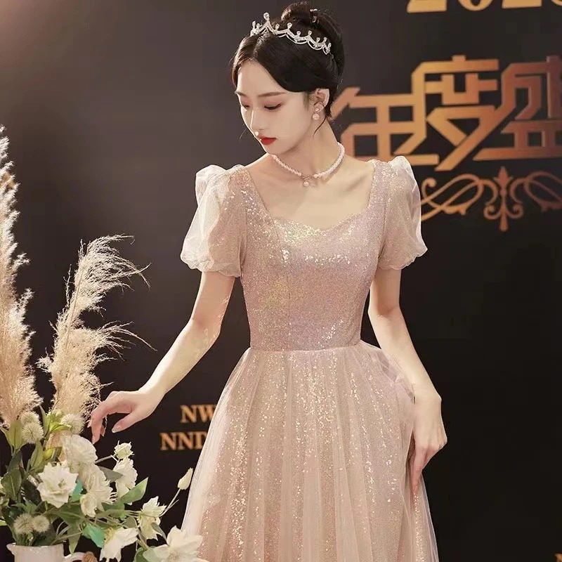 ワンピースドレスドレス宴会気象ホスト大人の儀式の音楽学生アート試験ドレスピアノパフォーマンスコスム女性