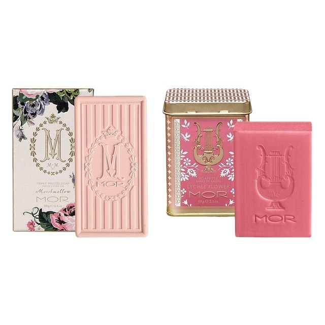 モア マシュマロ トリプルミルドソープ 180g とリトルラグジュアリーズ プチソープ ライチーフラワー 60g のセット