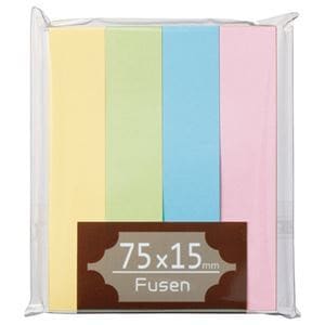 （まとめ）TANOSEE ふせん 75x15mm パステルアソート 1パック（4冊） [x20]