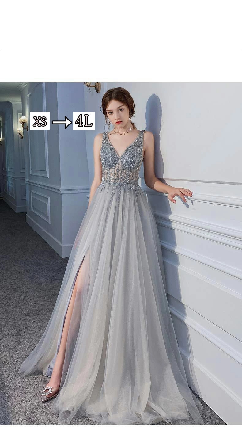 ドレス 大人 お呼ばれ ホルターネック ノースリーブ Vネックロングドレス キラキラ ファスナー スリットエレガント レディース ママ パーティードレス コンクール イブニングドレス 結婚式 演奏会ド