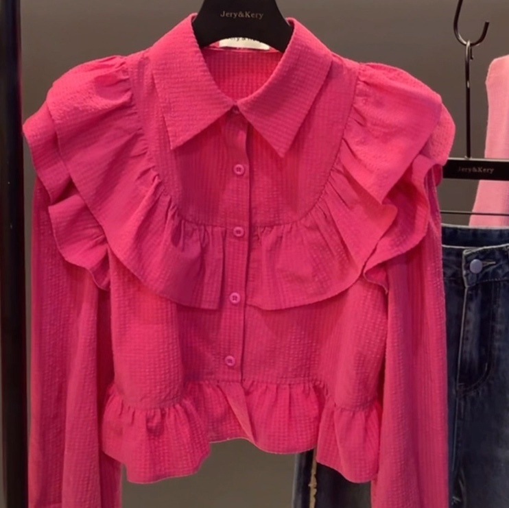 トップス シャツ ブラウス 袖あり 長袖 Vネック 襟付き フリル かわいい 大人可愛い きれいめ 大人 上品 おしゃれ お洒落 かっこいい レトロ ラブリー キュート ガーリー エレガント モダン 5,638円