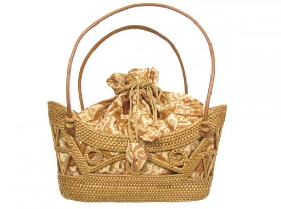 ANiSIE アニシエ バリコレクション アタバッグ (かごバッグ) バティック巾着付 (Beg/Brn) 10P03Sep16