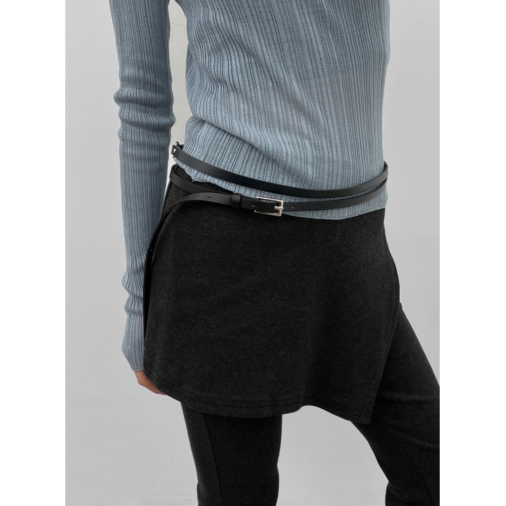 ブラックアップ【春新品】Monming レイヤードダブルレザーベルト