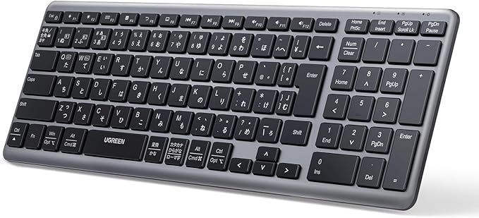 UGREEN ワイヤレスキーボード Bluetooth＆2.4G USB-C充電式 無線 薄型 日本語配列