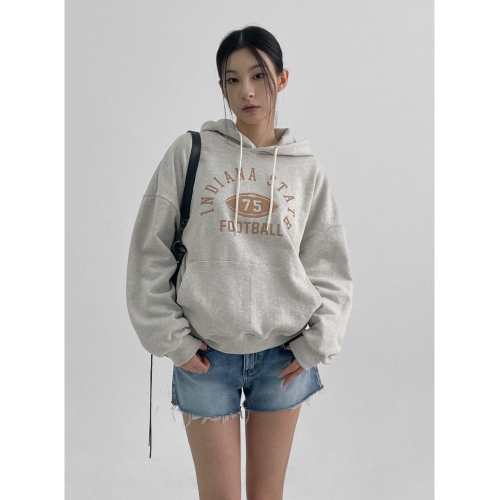 ブラックアップローブーノプリントパーカー