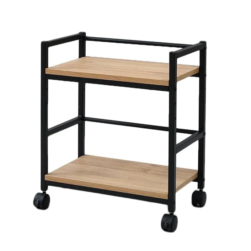 【即納】[山善] ワゴン キャスター付き 幅50×奥行29.5×高さ60.5cm A4ファイル対応 天板高さ調節可能 組立品 オーク/サンドブラック MUD-50(OAK/SBK)