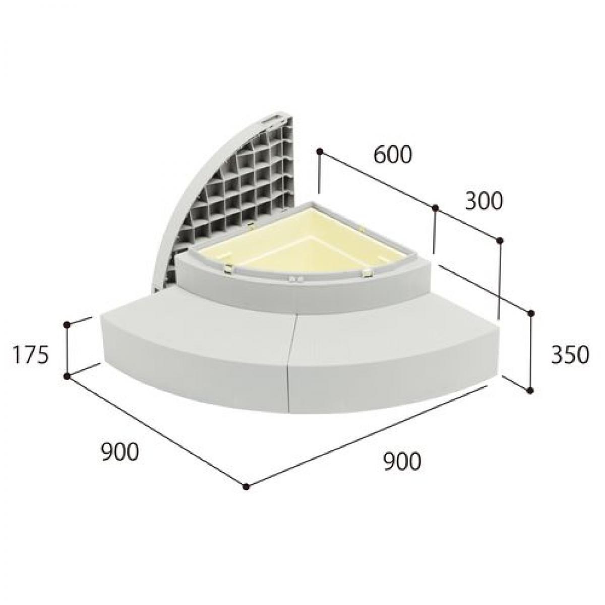 【I】城東テクノ ( JOTO ) ハウスステップ R型 ライトグレー CUB-R60S 収納庫１個付き 小ステップ付き HOUSESTEP【代引不可】【時間指定不可】