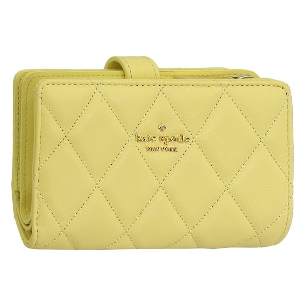 ケイトスペード 財布 レディース 二つ折り財布 アウトレット レザー イエロー キャリー ミディアムコンパクトバイフォールドウォレット carey md compbifold KG424-250 KA