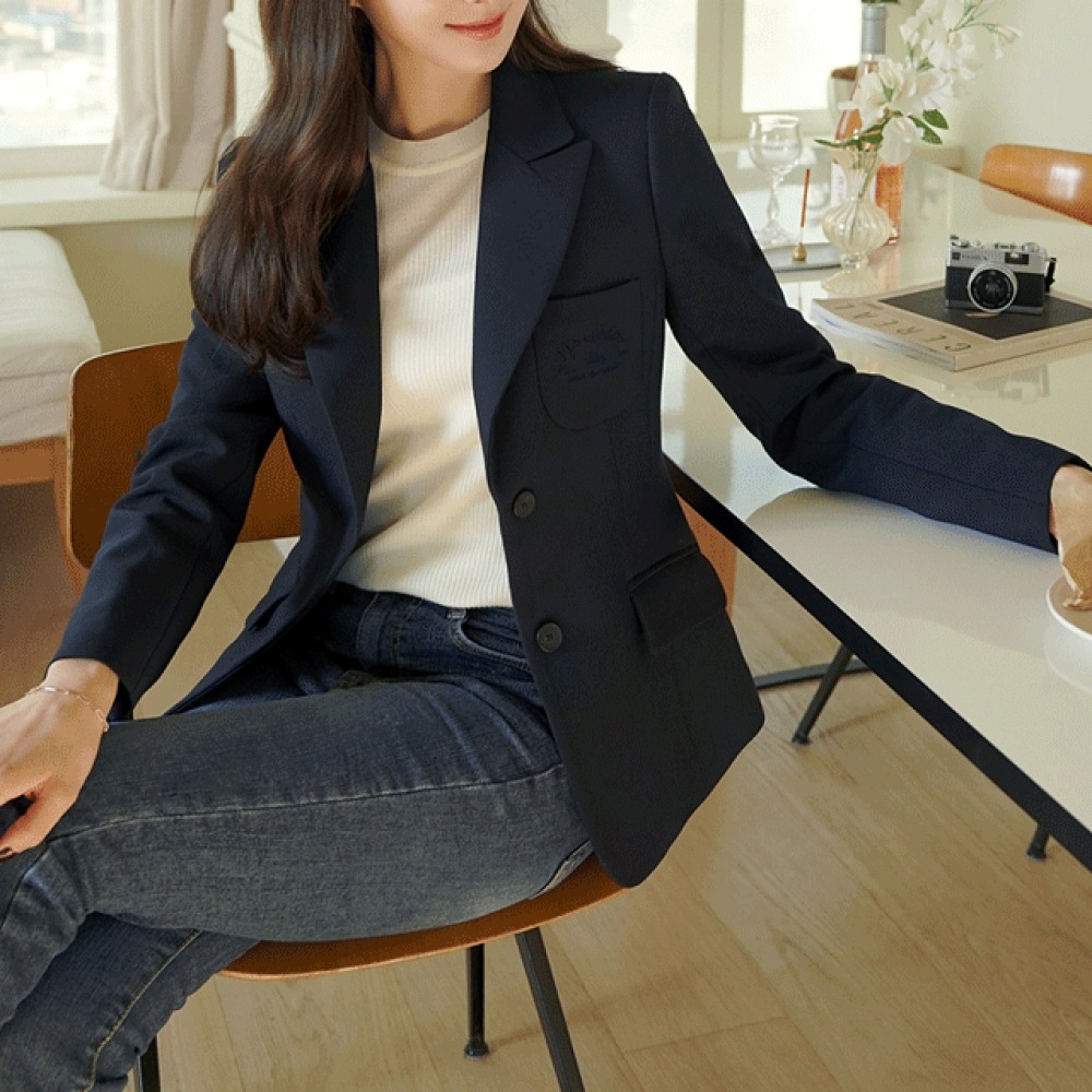 クリック＆ファニーデイジェルエンブロイダリースリムラインジャケット [SMサイズ]