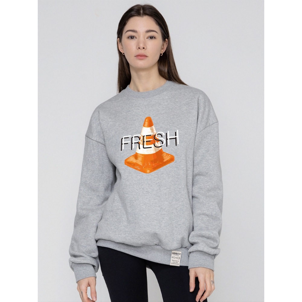 GRAVER FRESH SIGN マンツーマン グレー オレンジ ロゴ