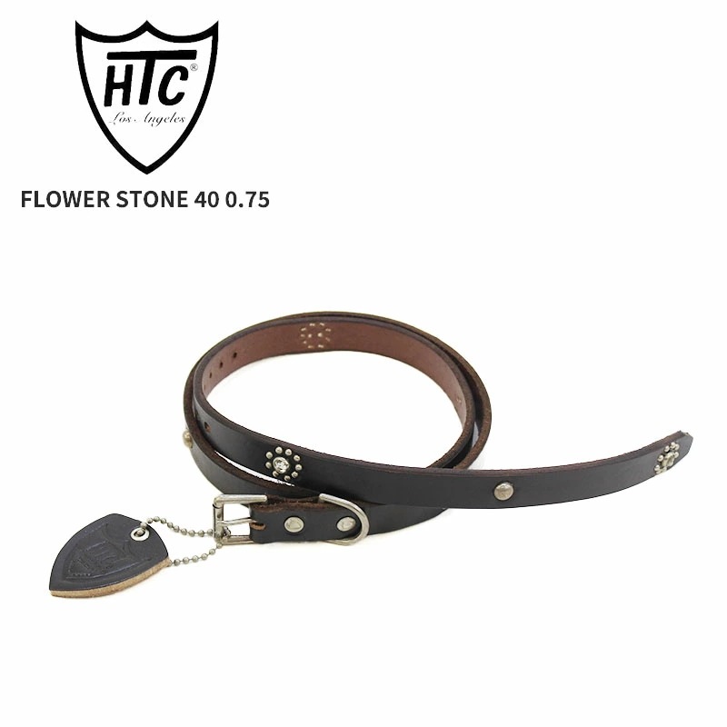エイチティーシー メンズ スタッズ ベルト HTC フラワーストーン 40 0.75インチ幅 HTC-BELT-FS