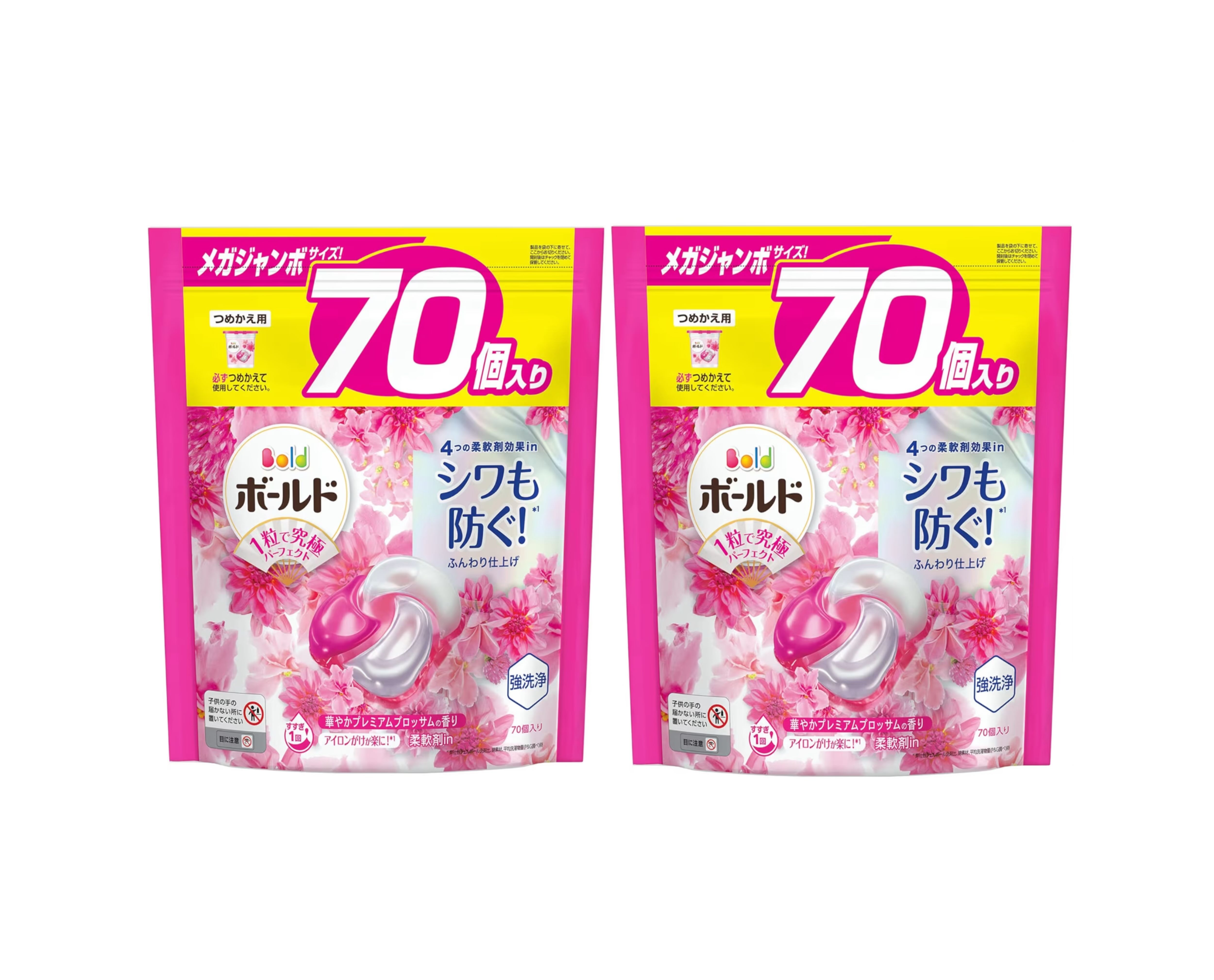 ボールド 洗濯洗剤 ジェルボール 4in1 華やかおひさまとプレミアムブロッサムの香り 詰め替え 70個ｘ2袋 新品