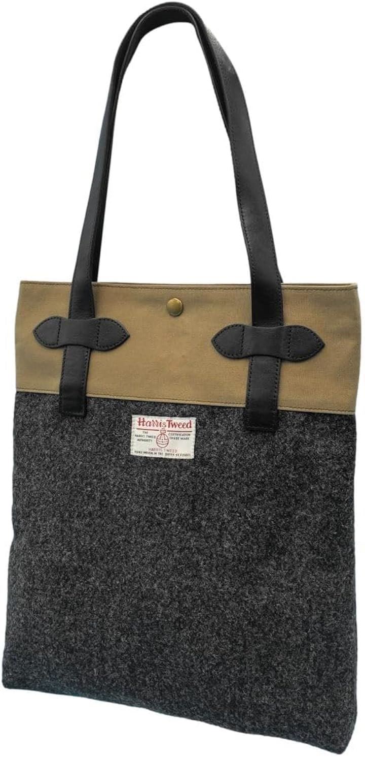 Harris Tweed ハリスツイードｘパラフィン帆布の縦型トート牛革付属 WG2421-CGY(CGY)