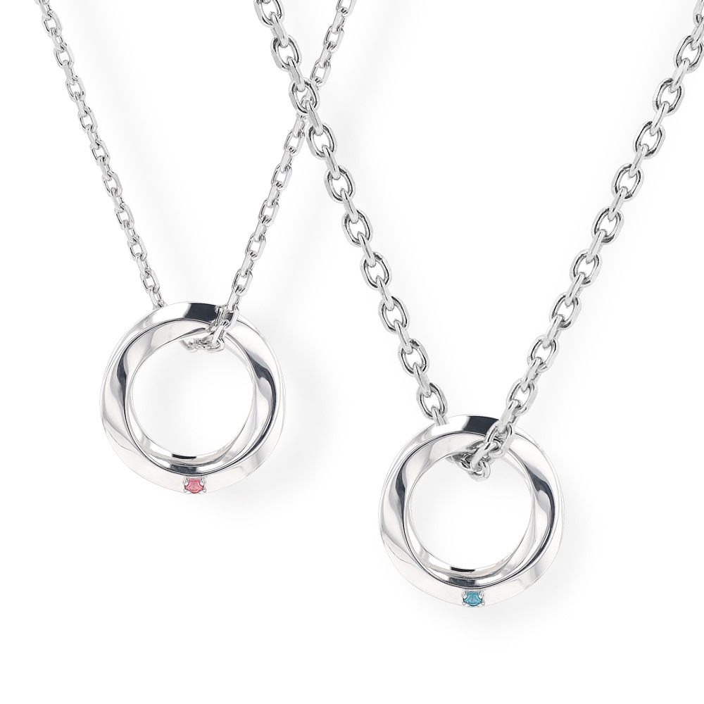 ペアネックレス ネックレスセット リングトップ セット シルバー プラチナ仕上げ ペンダントトップ