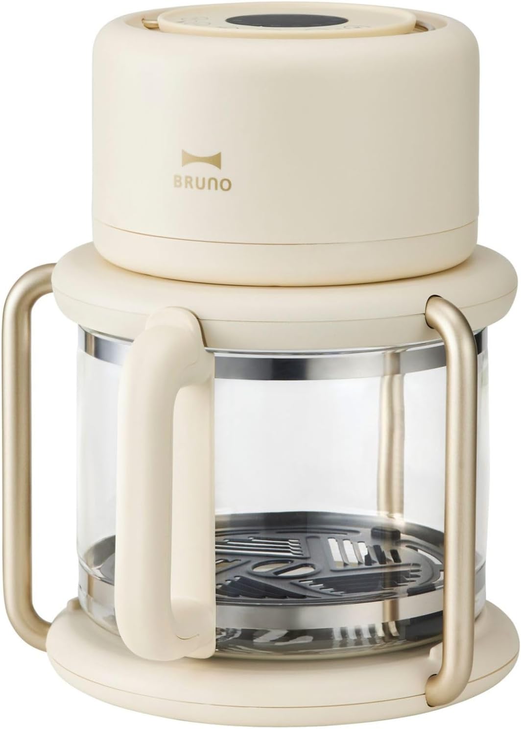 BRUNO ブルーノ フライヤー ガラス エアフライヤー ノンフライヤー 家庭用 洗える 3.5L コンパクト 収納 簡単操作 ヘルシー 12メニュー アイボリー BOE122-IV