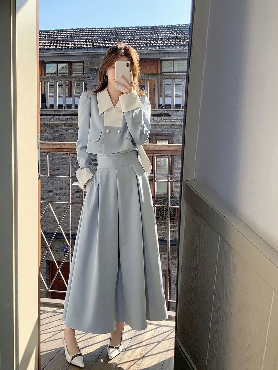 作百掛け两套カジュアル流行りおしゃれ百掛けショートジャケット着痩せ快適母の