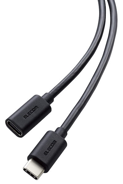 他サイト： エレコム USB Type-C 延長ケーブル 2m PD 60W（ブラック） MPAECC20BKの商品画像