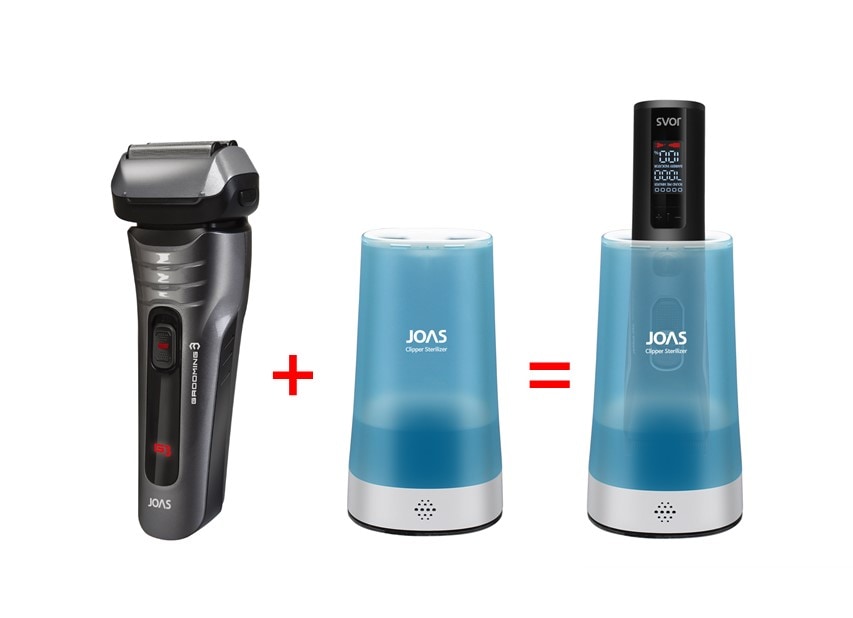 電気/充電式 生活防水 電気シェーバー [3枚刃 システム/機器 背面もみあげ用 トリマー装着]シェーバー 消毒器 セット