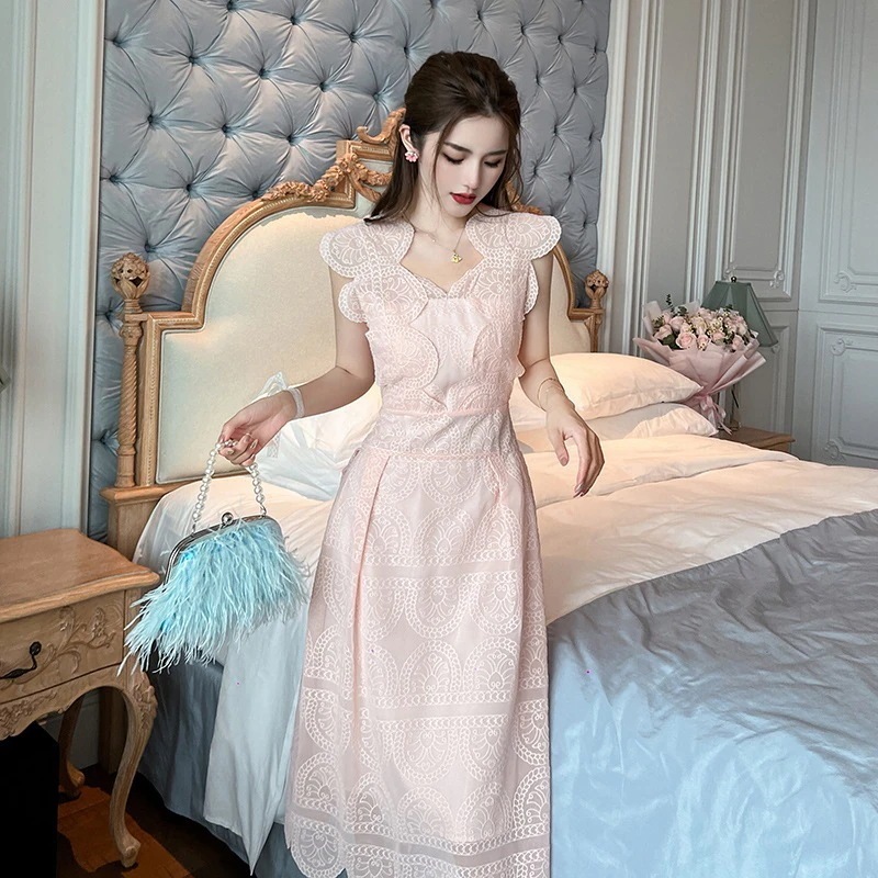 フォーマル キャバドレス 夏 発表会 披露宴 レース パーティードレス ドレス 二次会 Aライン 演奏会 結婚式 同窓会 卒業式 ノースリーブワンピース