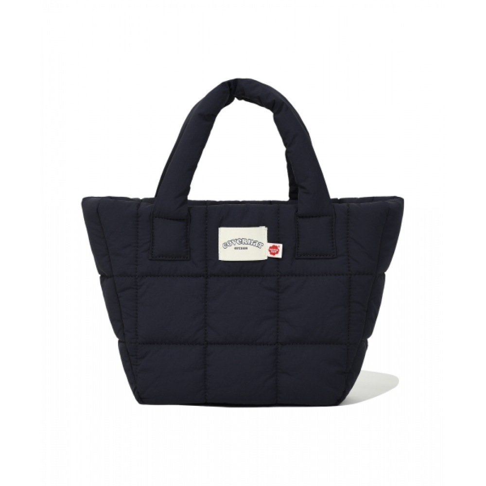 COVERNAT WOMAN クローバーハートキルトミニトートバッグネイビー