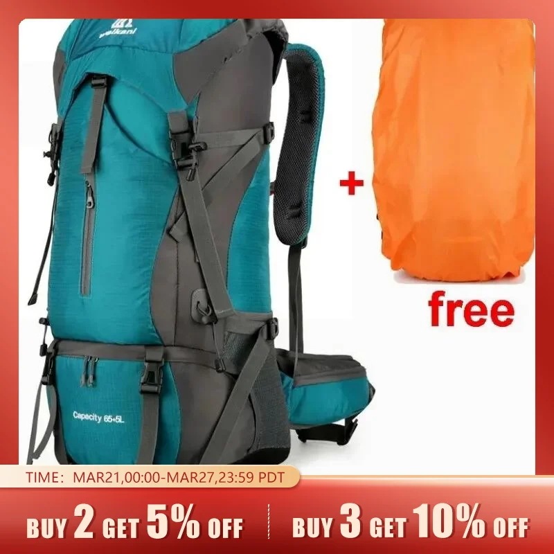 男性用防水ナイロンバッグレインカバー付きキャンプトラベルバックパックアウトドアハイキング登山男性用ショルダーバッグタクティカルミリタリーバッグ