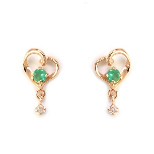 正規紙袋＆箱付 ピアス ハート 5月 誕生石 151046553128