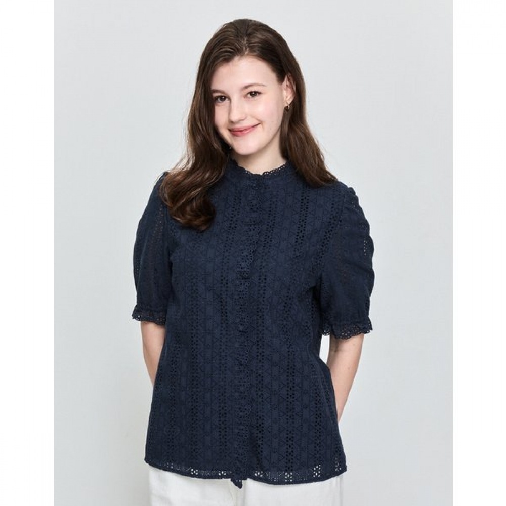 [25SS] アイレットブラウスネイビー HSSH5B401N2