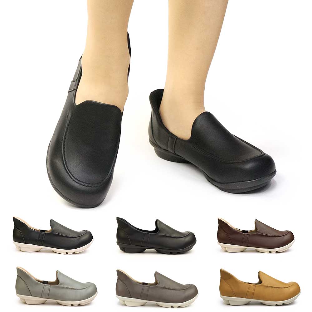 レディース スリッポン スットオン TB502 フラットシューズ ハンズフリー