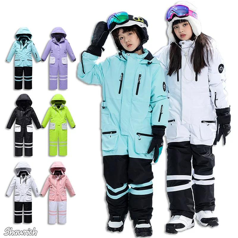 スキー ウェア つなぎ 子ども服 キッズ ジュニア スノーボードウェア 男の子 女の子 ワンピース スノボウェア オーバーオール 防風 防水 保温 防寒 スキー場