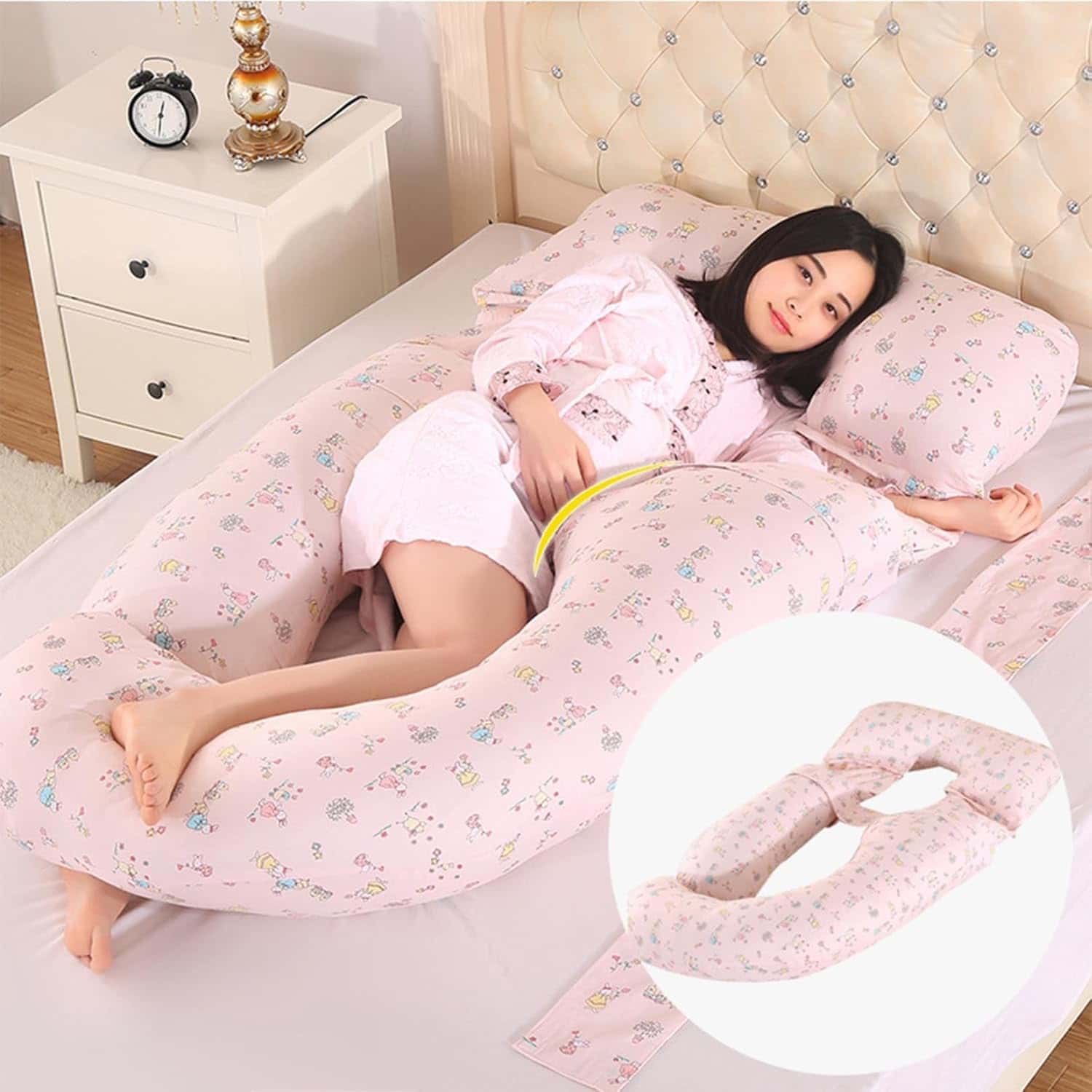 抱きまくら U字型 授乳枕 100%棉 妊婦用 腹部サポート 通気性 肘置き 背もたれ 足置き 高反発 大きい横向き枕 寝返り防止 腰枕 柔らか 安眠ストレス解消 多機能 女性用 出産祝い