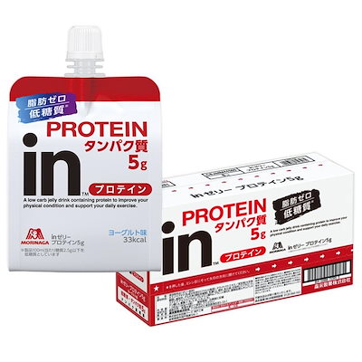 他サイト： inゼリー プロテイン5g ヨーグルト味 (180g×6個) プロテイン タンパク質 低糖質 脂肪ゼロ ホエイ 10秒チャージ 森永製菓の商品画像
