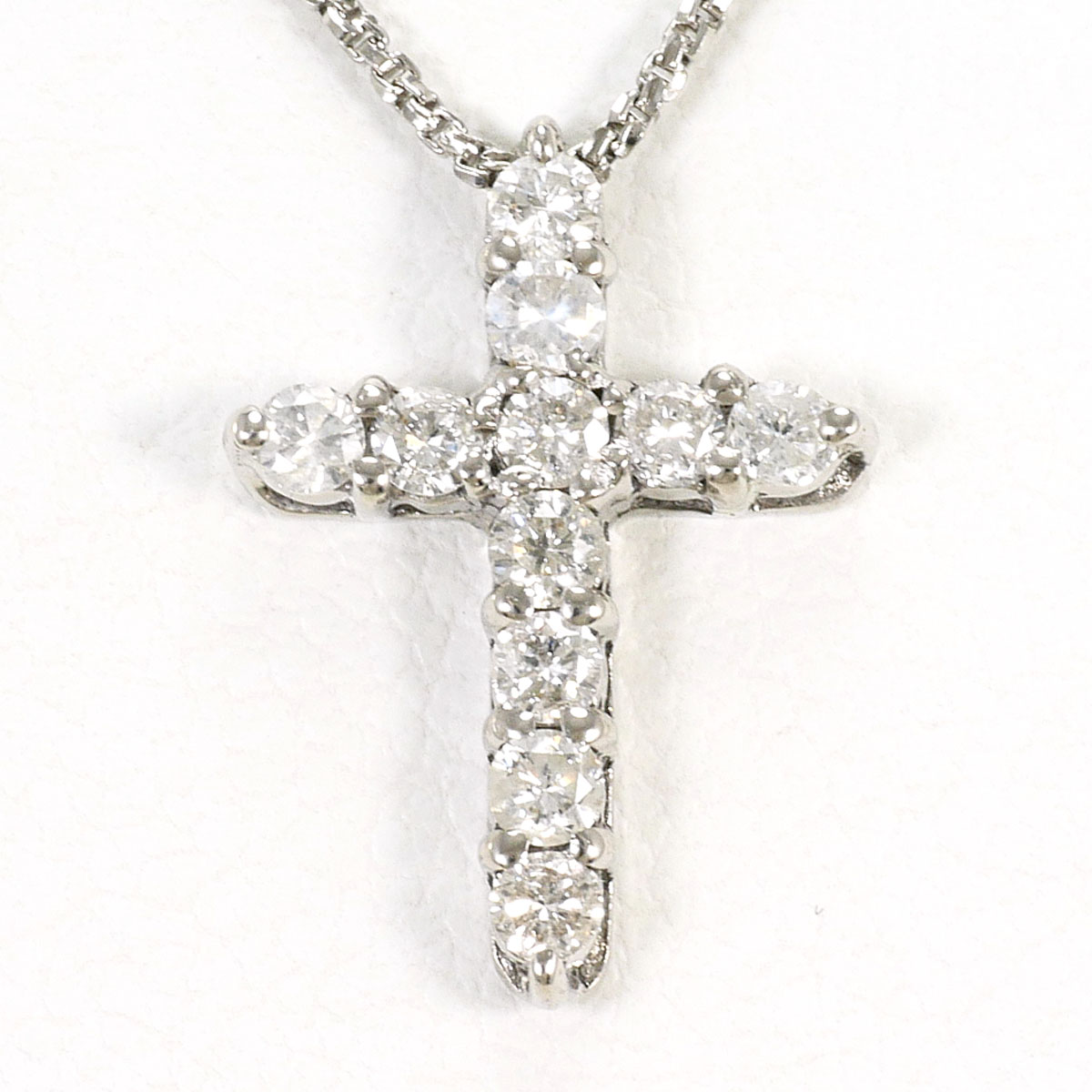 K10 10金 WG ホワイトゴールド ネックレス ダイヤモンド 0.30ct 総重量約2.1g 約45cm ジュエリー 中古