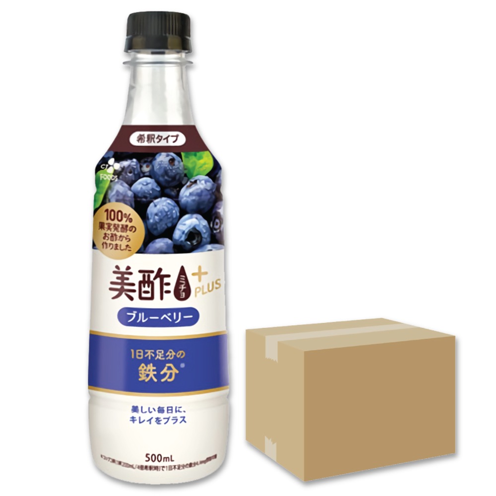 美酢プラス ブルーベリー 24本　箱売り 500ml / CJ 韓国 ドリンク 果実酢 飲みやすい 飲むお酢 飲む お酢 果実