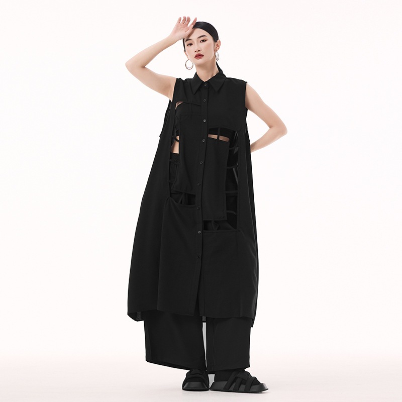 【J.Fashion】 ベストワンピース 袖なし 欧美風 おしゃれ レディース ノースリーブ ワンピース 関連商品購入可能 メガ割