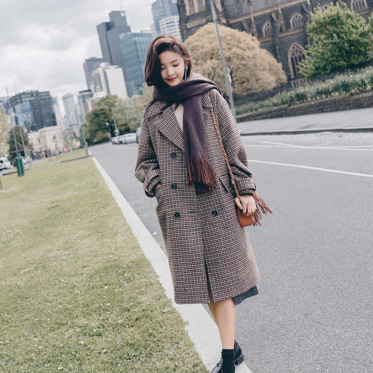 レディース コート ロングコート 千鳥格子 アウター カジュアル フォーマル 長袖 大人可愛い 冬 きれいめ 休日コーデ おしゃれ お出かけ お呼ばれ デイリー ブラウン XS S M L XL サ