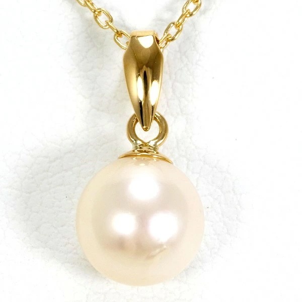 K18 18金 YG イエローゴールド ネックレス パール(真珠) 約40cm ジュエリー 中古
