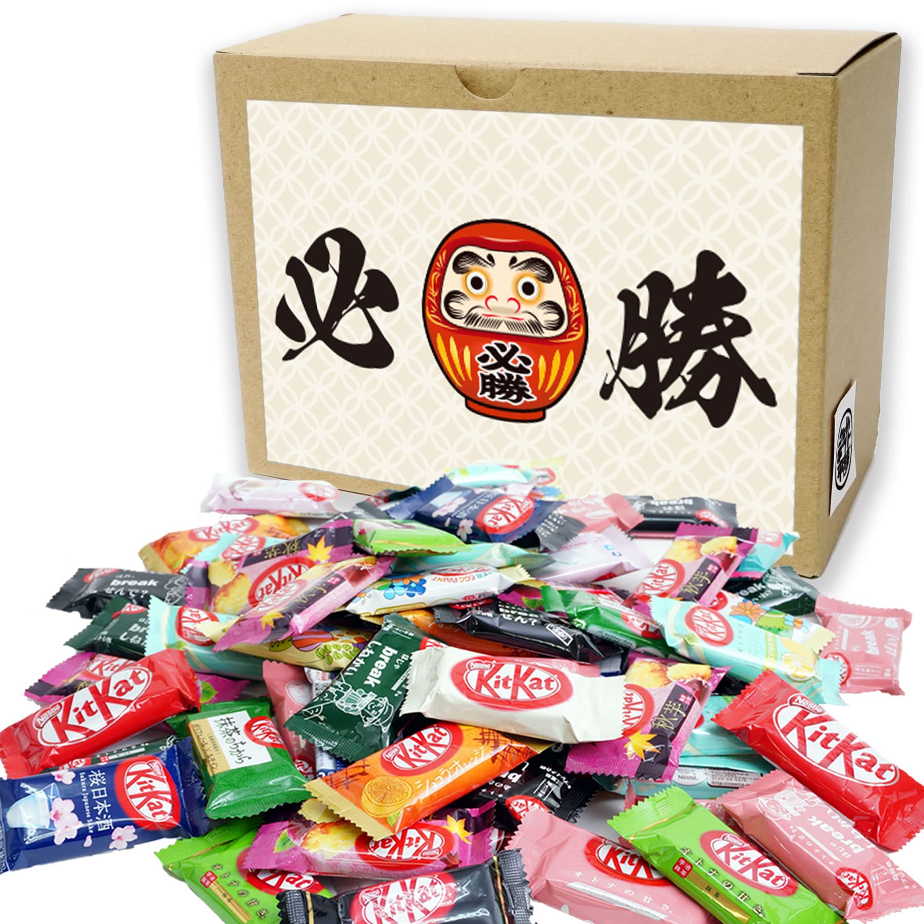 必勝祈願 陣中見舞い キットカット ミニ 食べ比べ きっと勝つ 箱入り ギフト プレゼント ランダムセット 詰め合わせ (60個入)