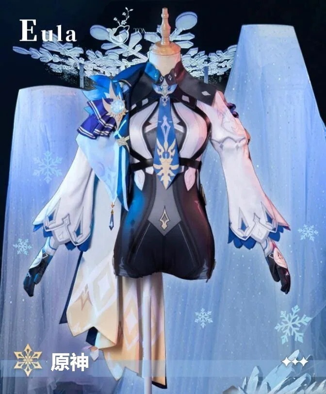 最新型 コスプレ 衣装 子供 大人原神エウルア原神遊撃小隊隊長コスプレ衣ワンピース