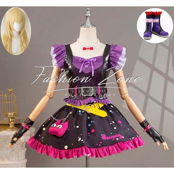 【品質良い 大好評中】迅速な出荷アイカツアイドルカツドウ 星宮いちご 悪魔ドレス コスプレ衣装 ウィッグ 靴 cos ハロウィン 演出服 変装