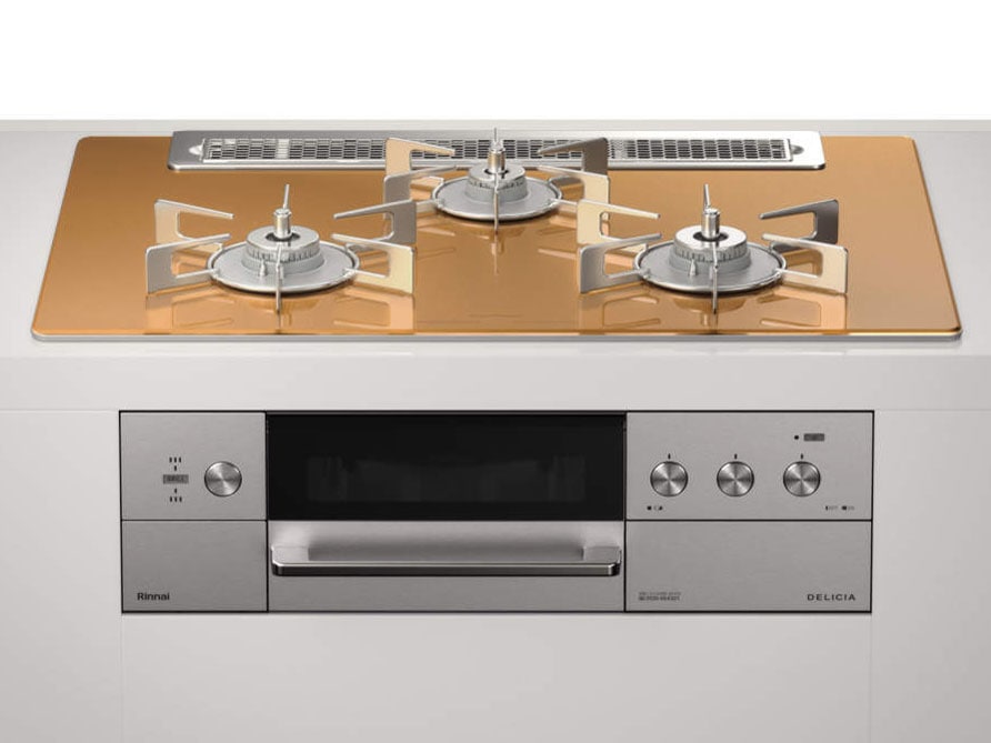 ビルトインコンロ DELICIA デリシア 3口 3V乾電池タイプ ココット別売 都市ガス 13A 75cm スパークリングカッパー RHS71W30E12RASTW-13A