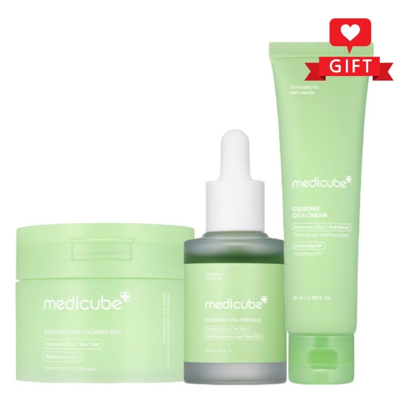 エクソソームシカケア3種セット 敏感肌OK 韓国スキンケア パッド/アンプル/クリーム