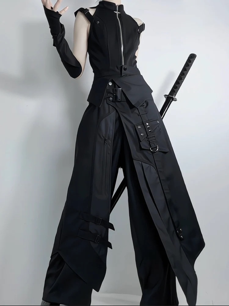 ロリータレトロダークゴシックトップパンツコスプレ衣装ロールプレイ衣装