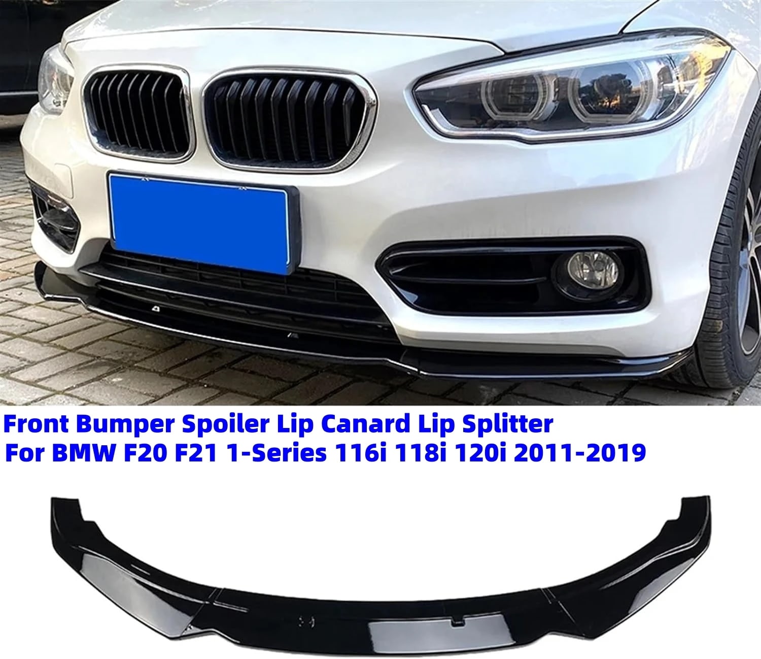 車のフロントバンパーウィング,バンパー,PP,Canard,リップスプリッター,bmw f20,f21,シリーズ1,116i, 118i, 120i, 2011-2019, 3個