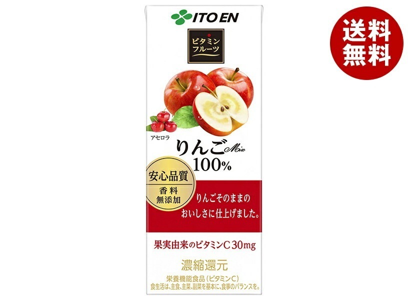 伊藤園 ビタミンフルーツ りんごMix 100% 200ml紙パック×24本入×(2ケース)