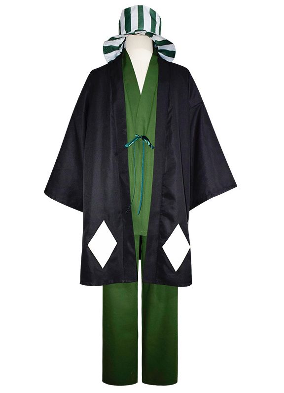 BLEACH ブリーチ 風 浦原喜助 うらはらきすけ 帽子付き 和服 コスチューム コスプレ衣装 4点セット サイズ S―XXXL