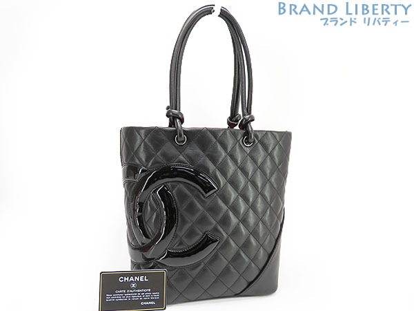 超美品シャネルカンボンラインミディアムトートバッグショルダーバッグハンドバッグブラックカーフレザーA25167