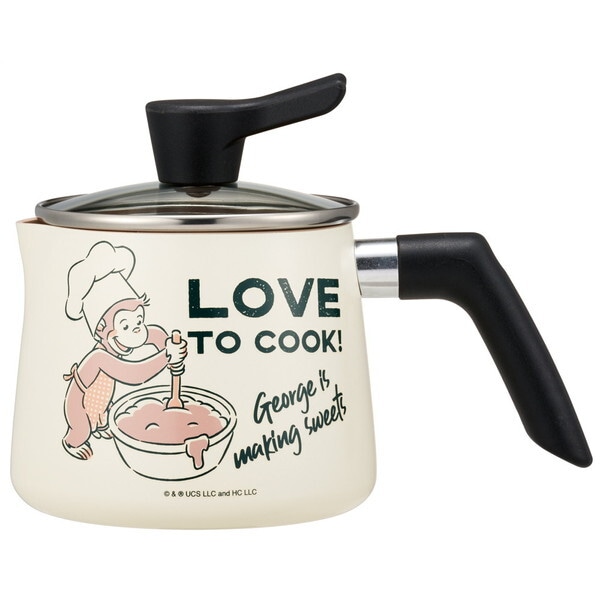 ANMP1 おさるのジョージ [マルチポット(1.3L) 片手鍋 直火用 ひとつで7通りの使い方 スタンド式ガラス蓋付き IH非対応]