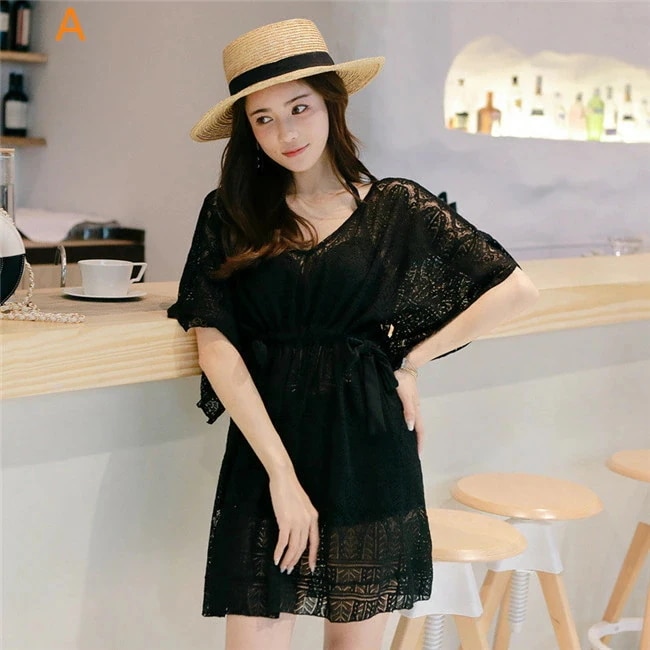 レディース 水着 ビキニ レディース　カバーアップ　体型カバー 4色入荷　セクシー　チュニック　総うレース　 ワンピース　キャミソール　かわいい