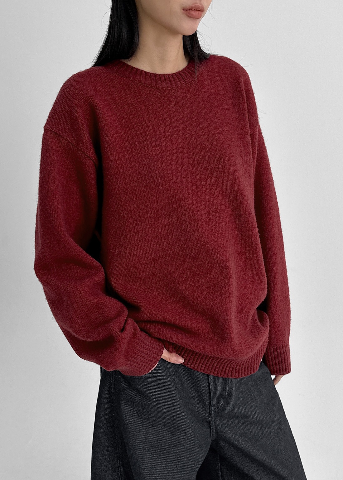 (UNISEX) モハビラウンドウールニット